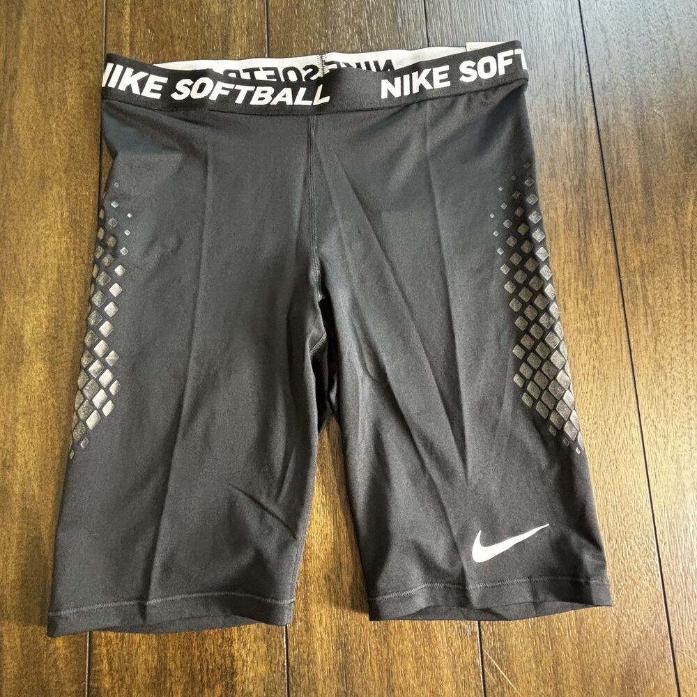 Nike Softball Compression Shorts Women's Size L Black Slider Dry AV6633-010 NEW